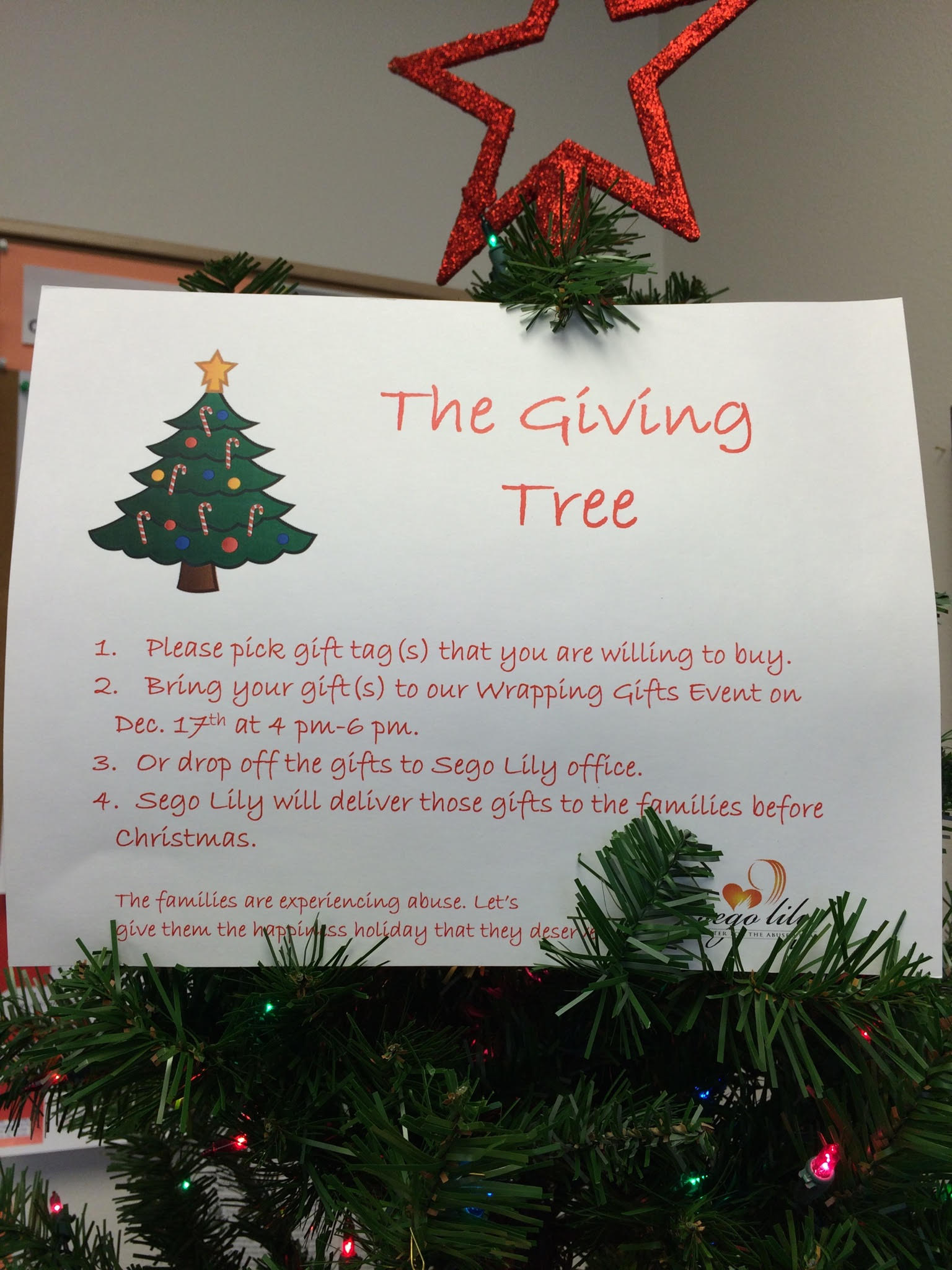 St.George Giving Tree Card | Sego Lily Center for the Abused Deaf